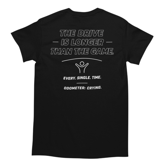 The Drive Is Longer Than The Game shirt back design